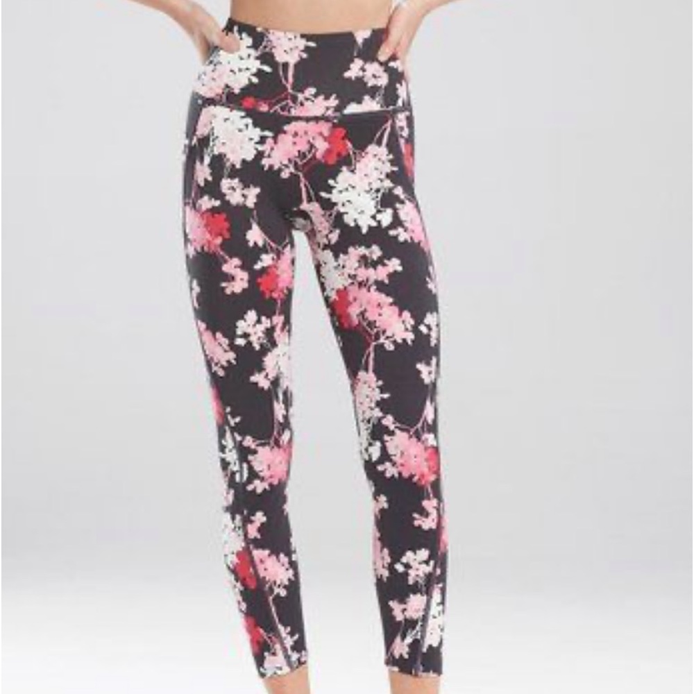 Natori high rise cropped fitness leggings floral